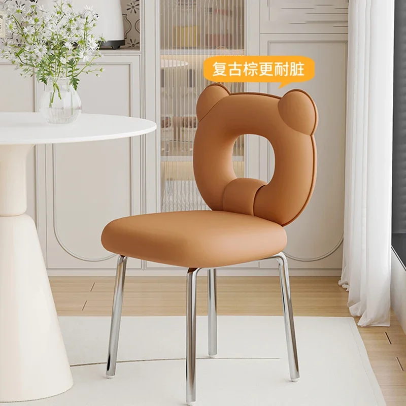 

French Modern Luxury Velvet Dining Chair Backrest Stool Multi-Functional Home Restaurant Makeup Vanity Decor