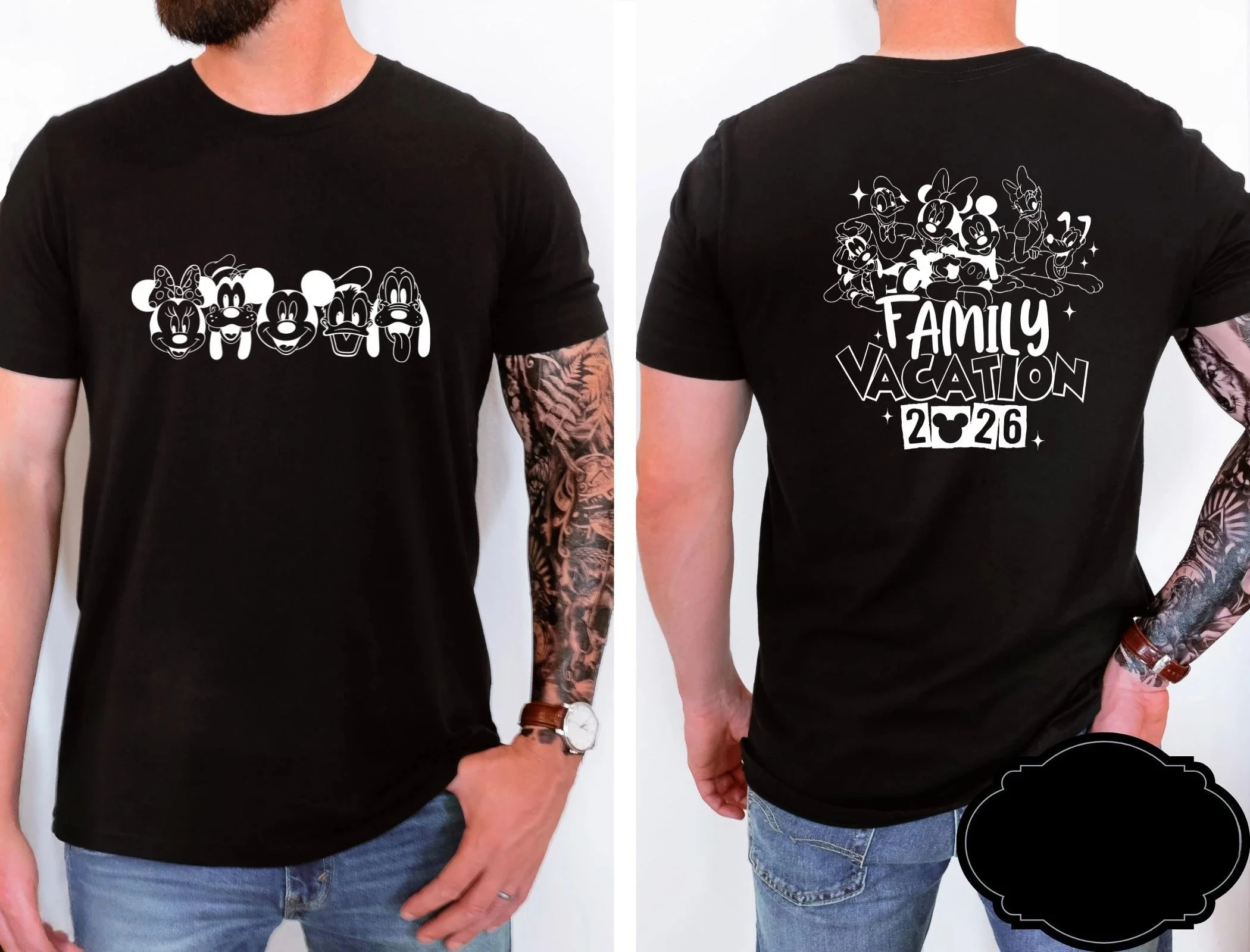 

Женская футболка 2026, женская спортивная футболка с принтом Дисней: Минни, Микки, Дональд, Плуто, Дейзи, Гуфи, для семейного отдыха, хлопковая футболка