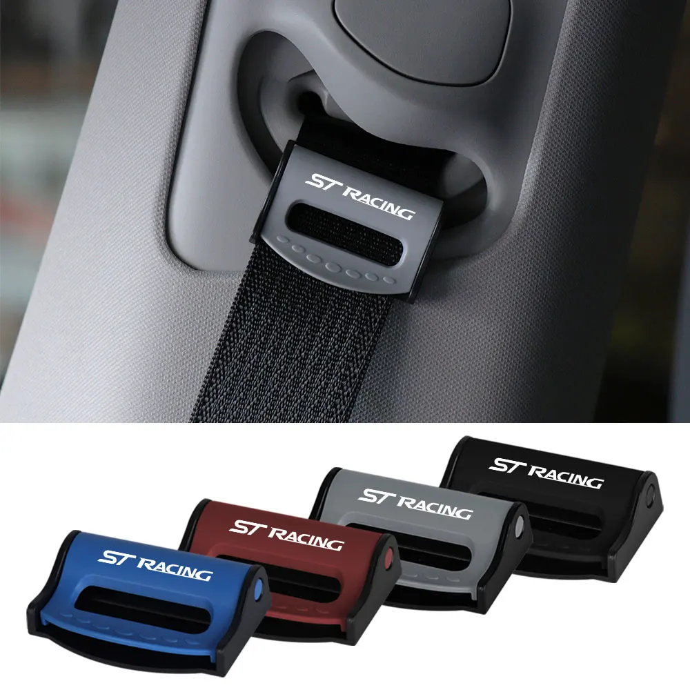 2PCS Car Seatbelt Stopper Adjuster Clip Safety Seat Belt Buckle Clip For Ford ST Racing Focus 2 Fusion mustang Auto Styling