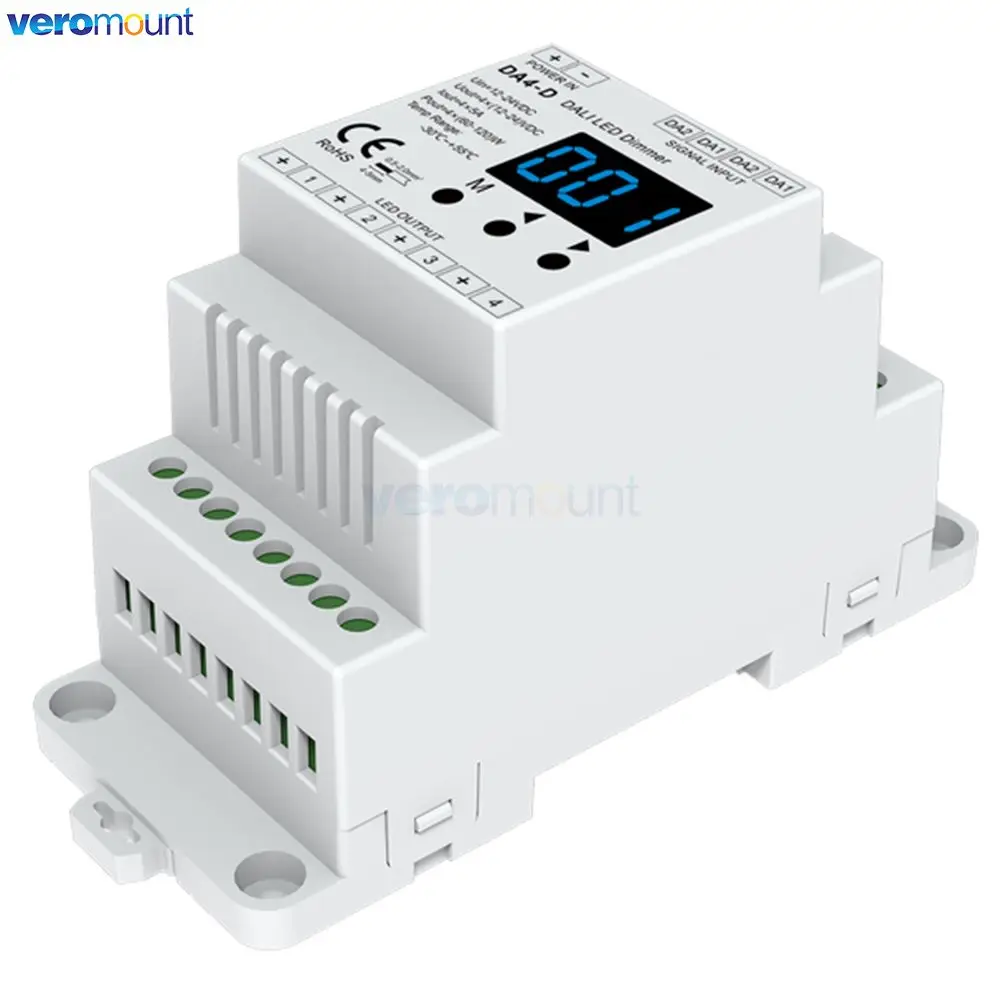 Imagem -04 - Skydance-dali cv Pwm Digital Dimmer Canal Da1 Da4 Da4-d Da4-l Din Endereço Automaticamente Sortidas por Dali Mestre 4