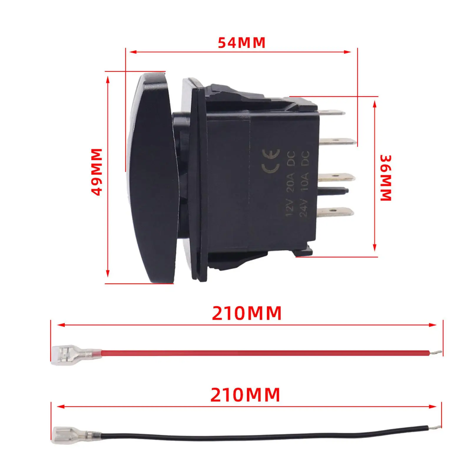 Turn Signal Switch Rocker Switch 4 Pin Turn Signal Kit Sturdy Replacement Toggle for Cars Trailers Accessory