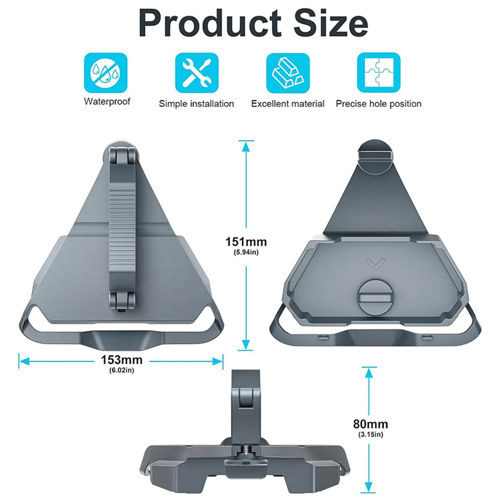 

Satellite Wall Mount Satellite RV Mount Satellite Mount 0.47-1.89in Aluminium Alloy Stylish Satellite Car Roof Mount for Camping