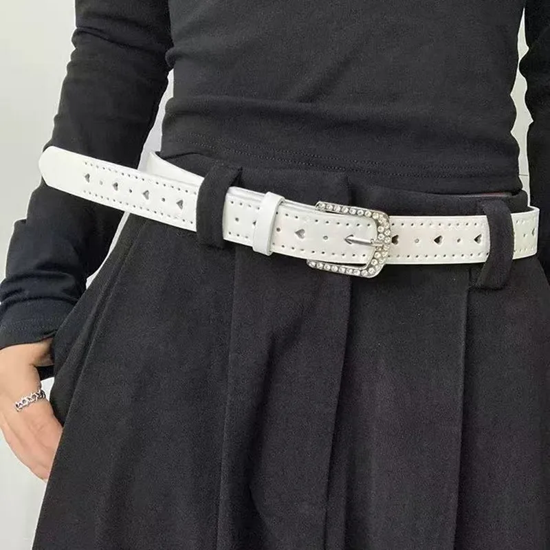 Women's belt 2025 new style trendy denim belt for spicy girls, Y2K niche accessory with rhinestones, American high street belt.