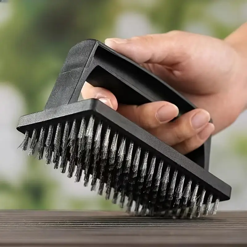 1Pc Stainless Steel BBQ Grill Brush Heavy Duty with Ergonomic Handle Reusable Outdoor Cooking Tool