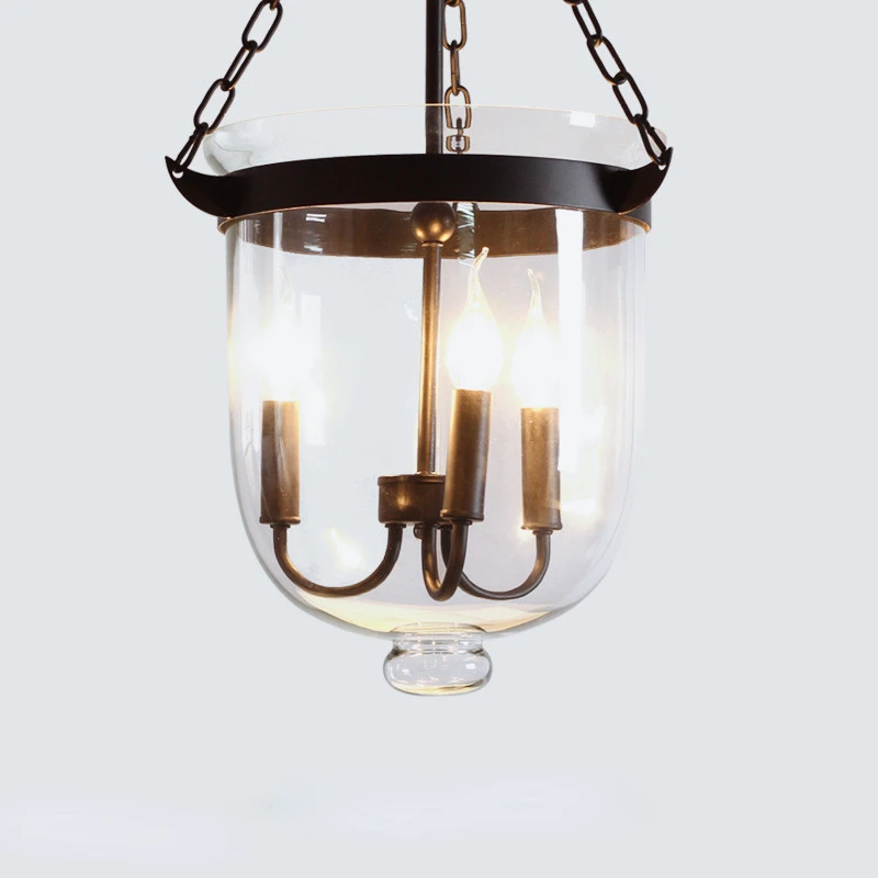 Imagem -03 - American Country Glass Bucket Pendant Light Retro Sala de Jantar Foyer Black Rust Color Decor Lâmpada Pingente Led E14 Luminária