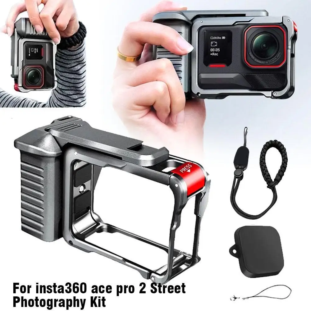 

Metal Horizontal And Vertical Magnetic Rabbit Cage For Insta360 AcePro1/2/Ace Street Photography Handle Accessories