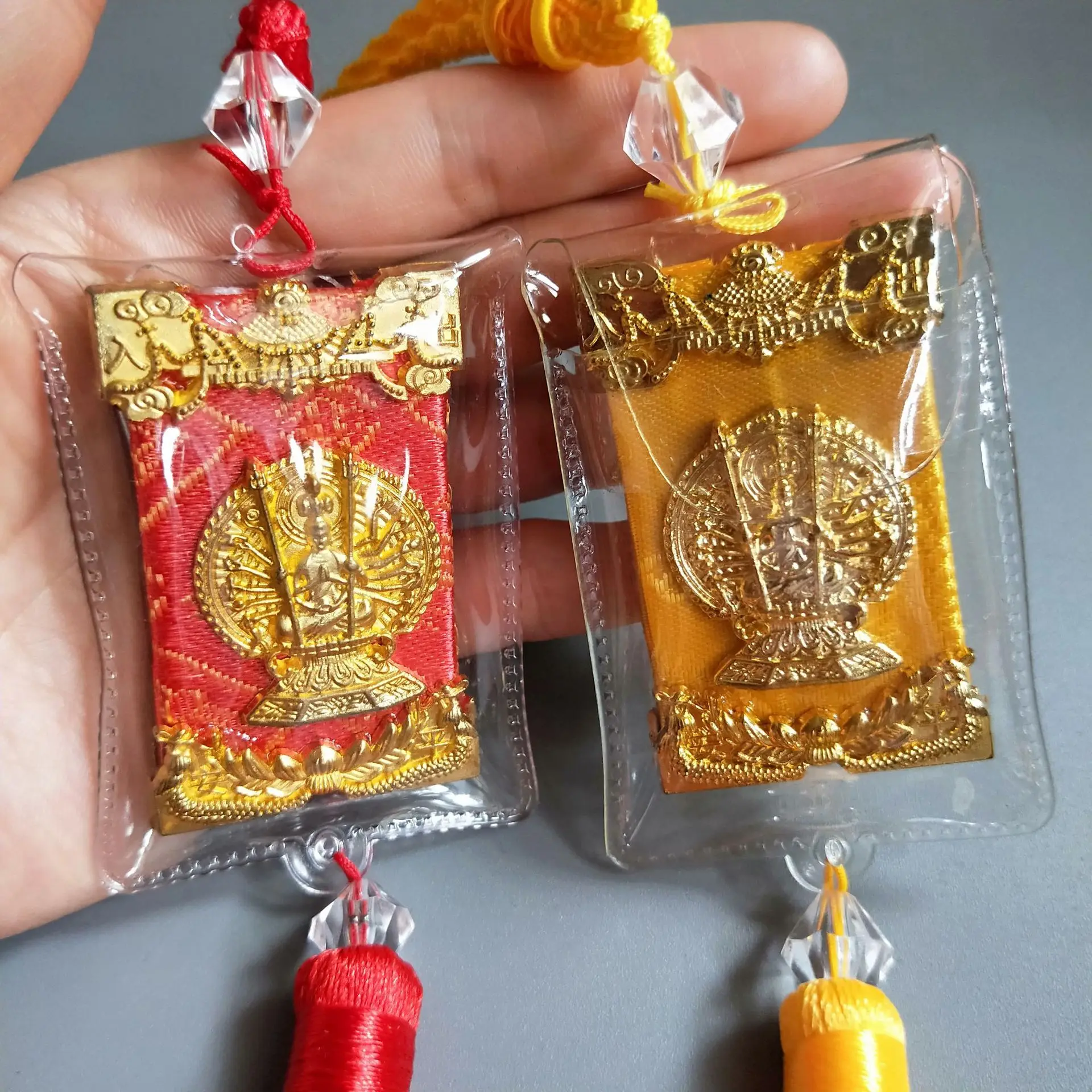 Thailand Tibet Buddhist Shurangama Mantra scripture Amulet bless safety Auto Rearview Mirror Pendant For Car Decoration Accessor