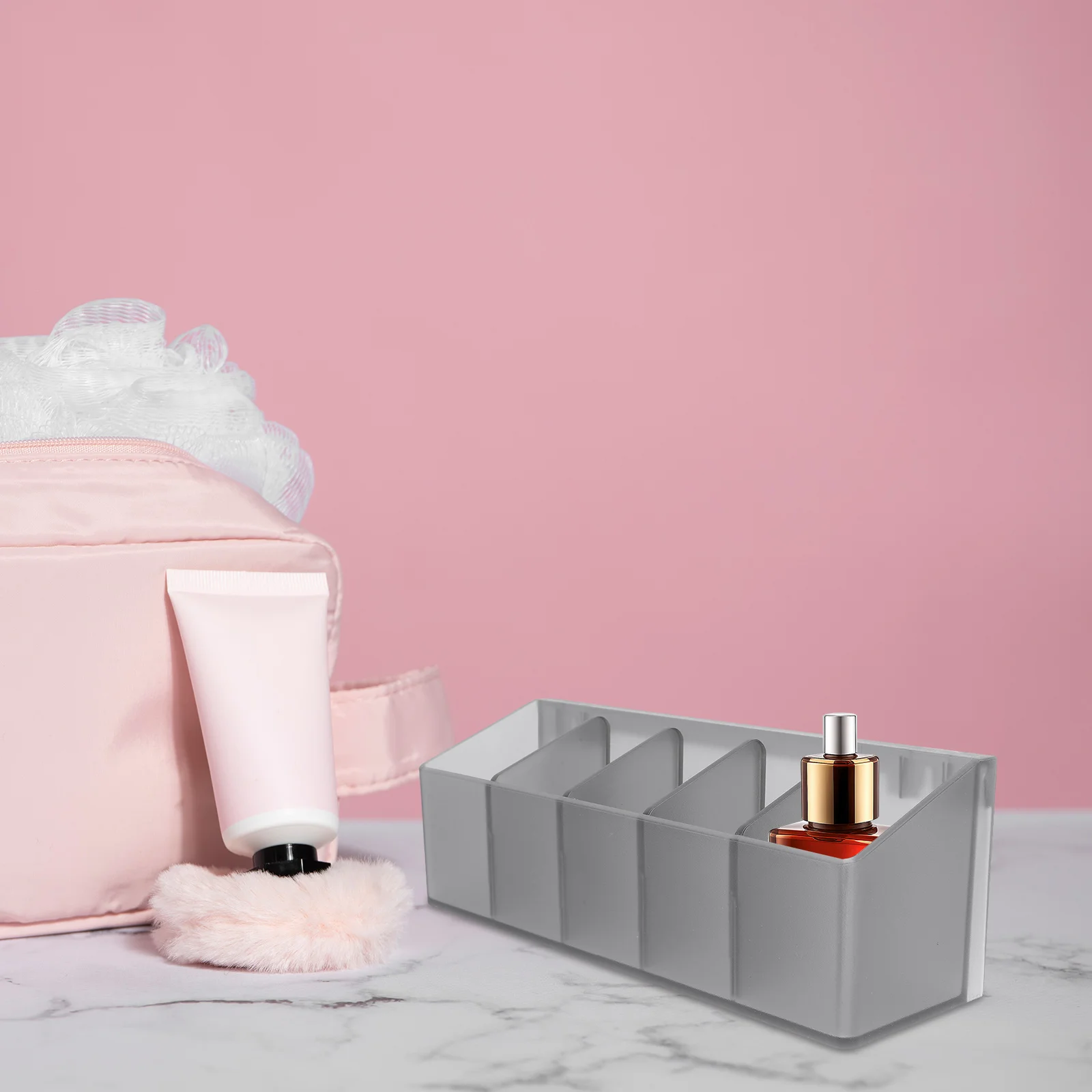 

Makeup Partition Storage Box Acrylic Multicompartment Detachable Organizer Bathroom Cabinet Vanity Compact Portable Cotton Swab