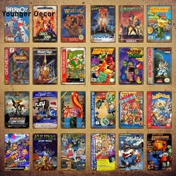 Vintage Metal Video Game Sign Gamer Poster Wall Art Decor for Boys Playroom xcm Tin Plate Gaming Room Decoration YI