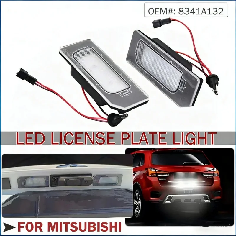 

For Mitsubishi Outlander ASX RVR 2010-2020 Outlander Sport White LED Number License Plate Light Lamps Car-Styling Number Lamps