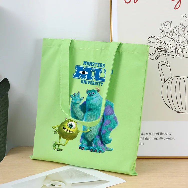 

Disney Monsters University Canvas Handbags Large Capacity Cute Totes Bag Women's Shoulder Bag Purses Casual Kids Shopping Bags