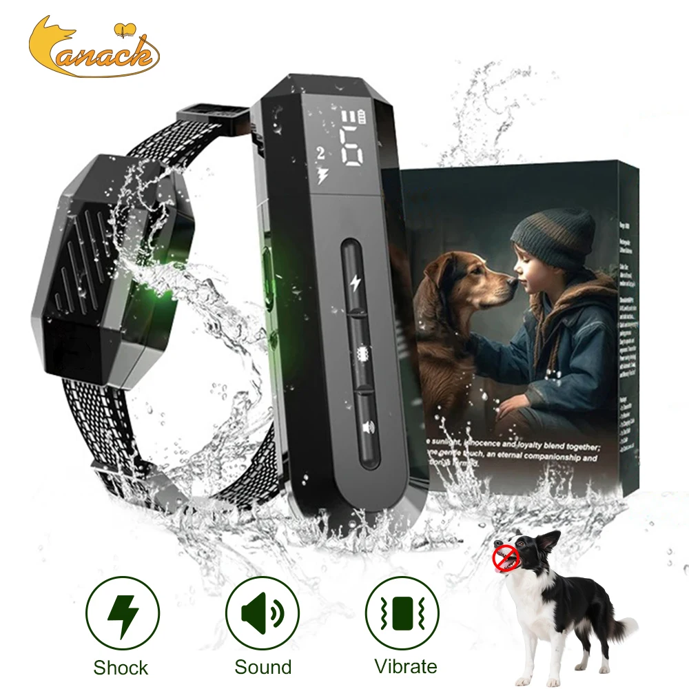 

Dog Shock Training Collar Smart Remote Control Waterproof 26 Inch Adjustable 3 Modes Pet Dogs Anti Barking Behavior Correction