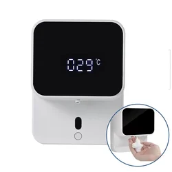 Dispensador automático de jabón de espuma, bomba de jabón, Usb, pantalla Led montada en la pared, Sensor eléctrico sin contacto, accesorios de baño