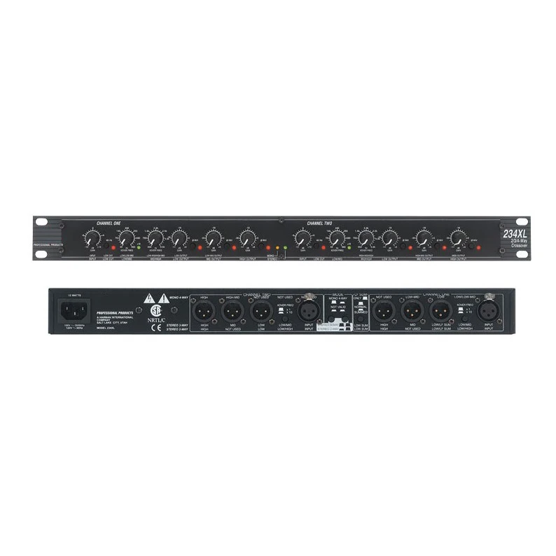 234XL High Quality Metal 2/3/4-Way Stereo Processing Crossover Equalizer with Hi-Res    o for Stage Pe  ormances