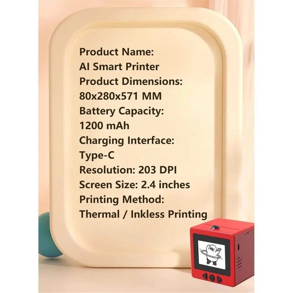 Sticker Maker for Kids,AI Voice-Activated Portable Label Printer with Display,Inkless Thermal Printer,AI Thermal Printer