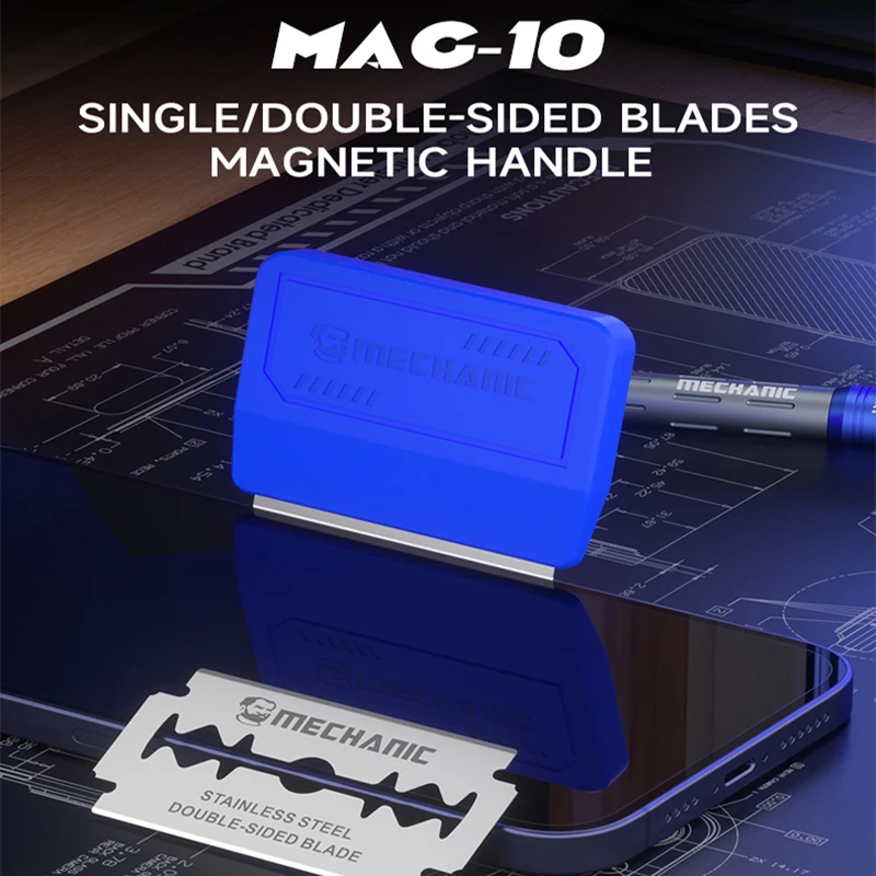 MECHANIC Mag-10 Magnetic Blade Handle with Single Double Sided Blades for Phone Screen Glass Separation Scraping Repair Tool