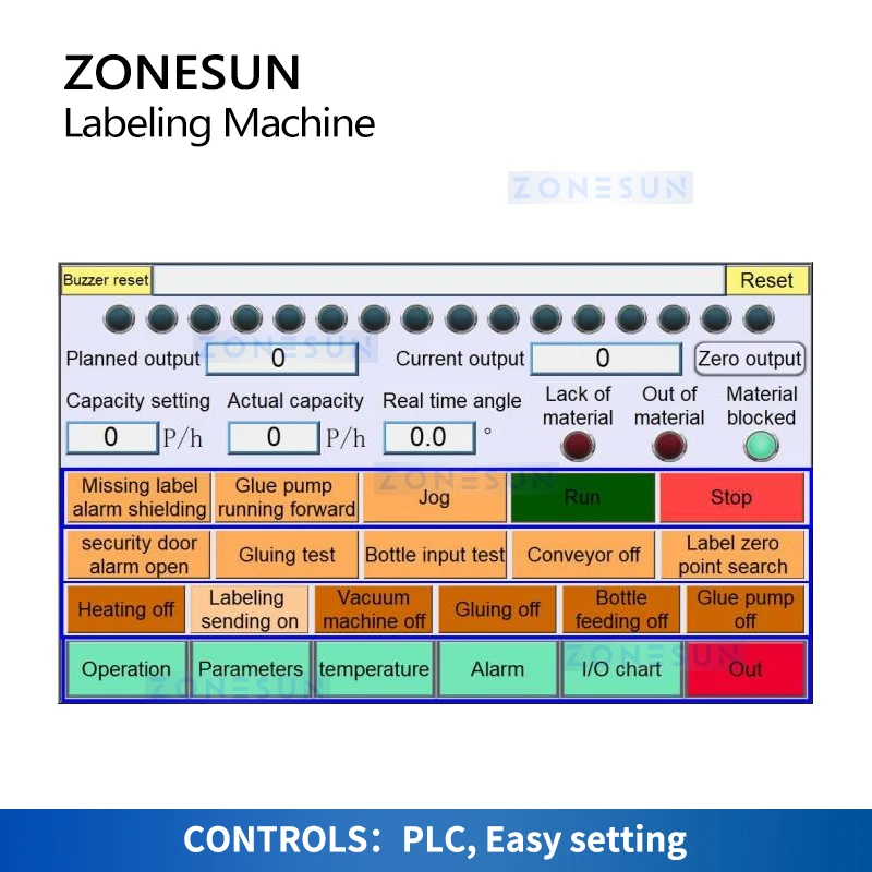 ZONESUN Automatic Hot Melt Glue Circular Labeling Machine ZS-CYXR12 Film Paper BOPP Label Cylindrical Round Bottles Packaging