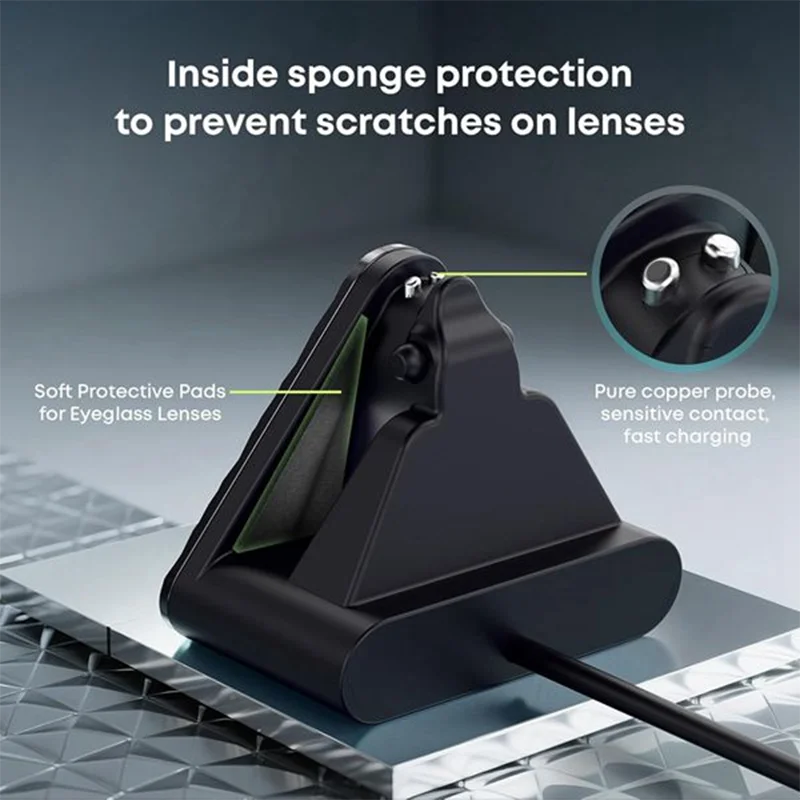 ABSQ-حوض شحن النظارات الذكية لـ META Ray Ban Wayfarer/Headliner/Skyler AI نظارات قاعدة شاحن شحن USB