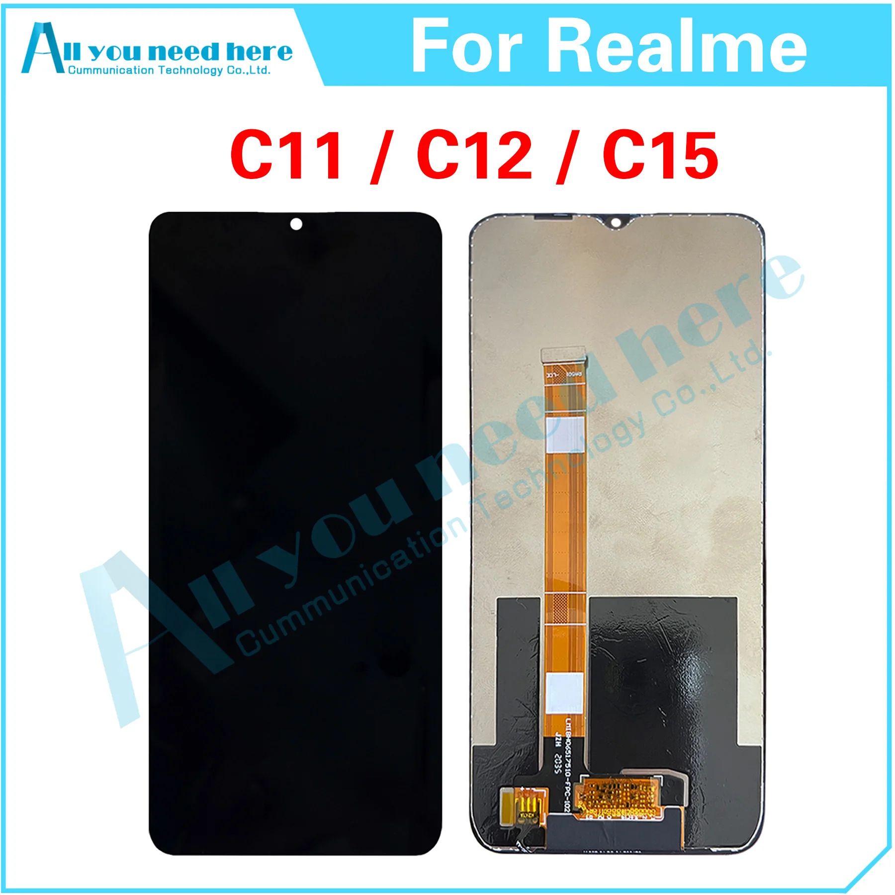 

100% Test For Realme C11 C12 C15 RMX2185 RMX2189 RMX2180 LCD Display Touch Screen Digitizer Assembly Repair Parts Replacement