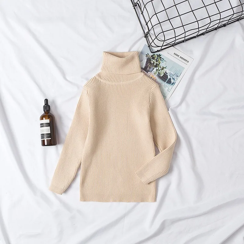 UNITIM Herbst Winter Kinder Mädchen Pullover Säugling Baby Mädchen Bonbonfarben Rollkragenpullover 1-6 Jahre Mädchen Einfache Lässige Strickwaren – Detail 12