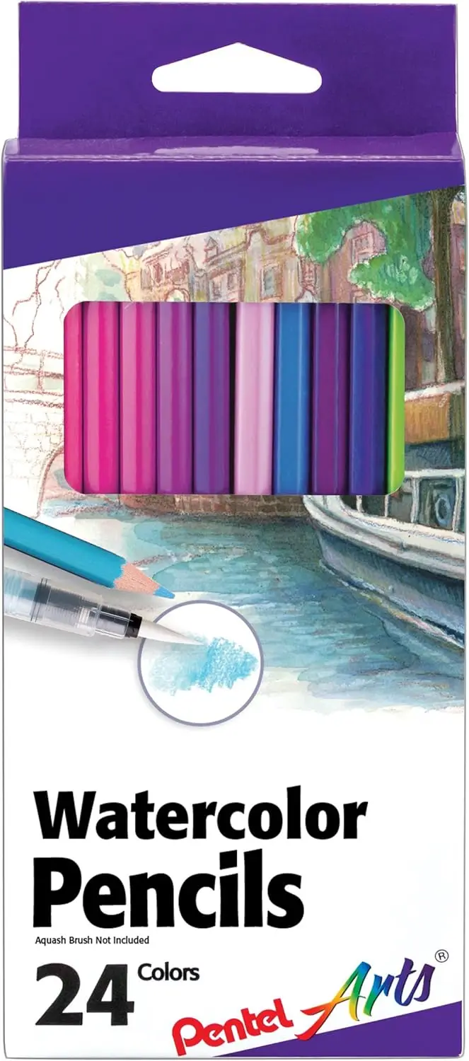 

24 разноцветных акварельных карандашей для плавного смешивания цветов и долговечных художественных проектов
