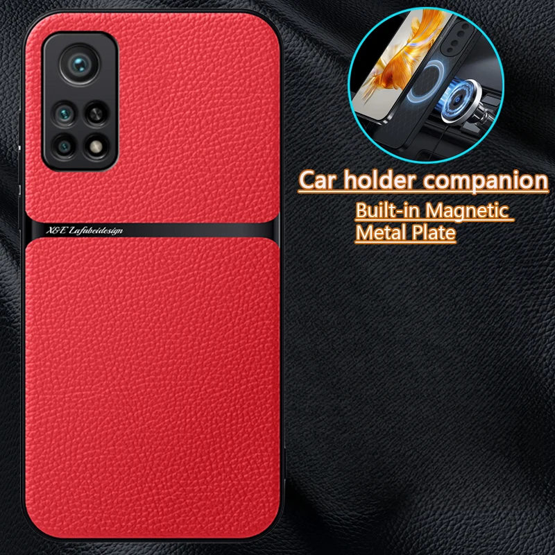 For Xiaomi Mi 10T 10 T Pro 5G Case Leather Magnetic Car Holder Phone Case For Mi 10T Pro Mi10T Pro Mi 10T Shockproof Back Cover