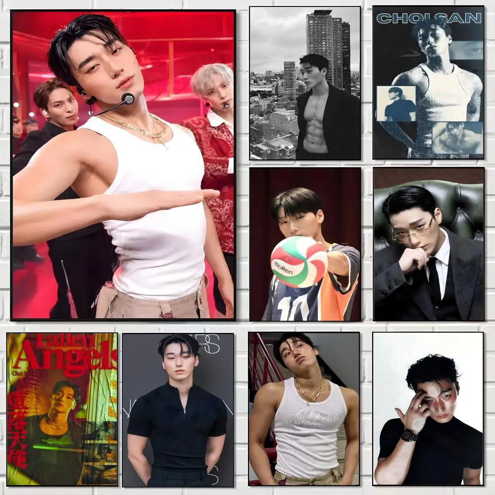 Kpop Idol C-Choi San Poster Pegatina artistica HD autoadhesiva impermeable para salon dormitorio
