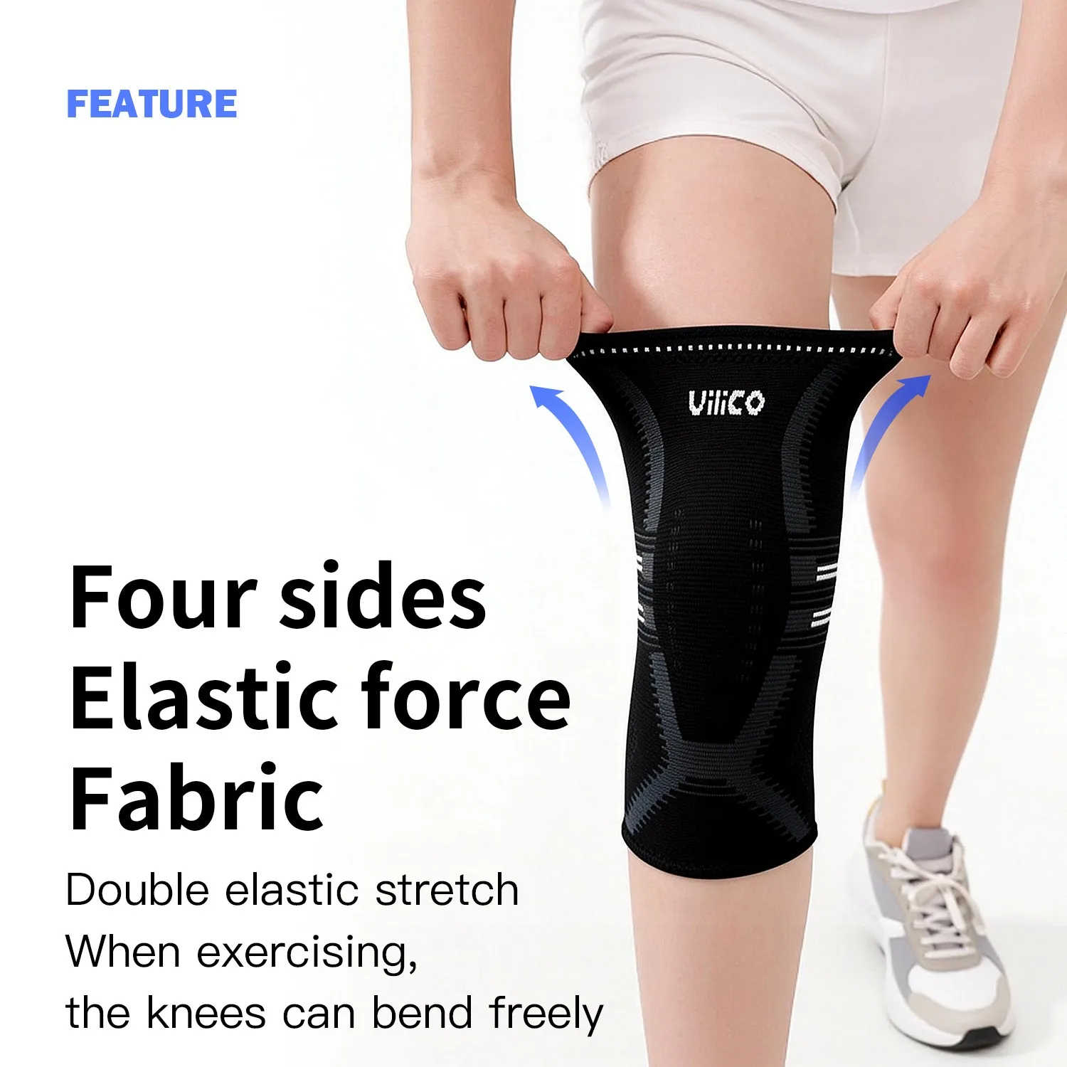 1 Stück Kniebandage für Frauen & Männer - Kompressionsbandage zur Gelenkunterstützung für Laufen, Fitness, Sport, ACL, Arthritis & Meniskusriss