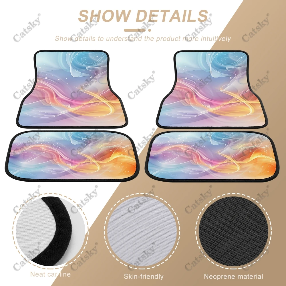 Gradients Colorful Smoke Car Auto Floor Mats Carpet, 4PCS Customized Cars Mat All Weather Automotive Vehicle Pad Stylish