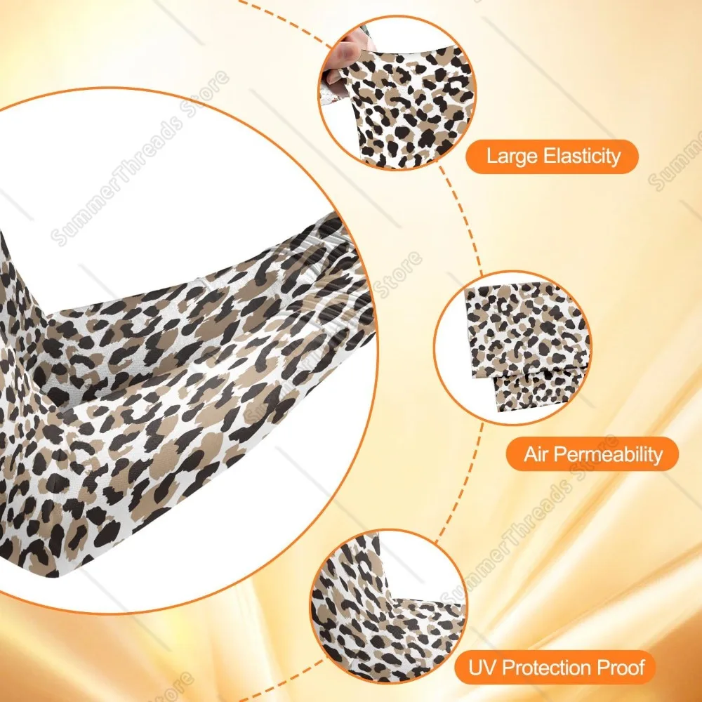 Leopard Cooling Arm Cover For Men & Women - Uv Sun Protection Arm Sleeves For Driving Golfing Fishing Cycling Hiking