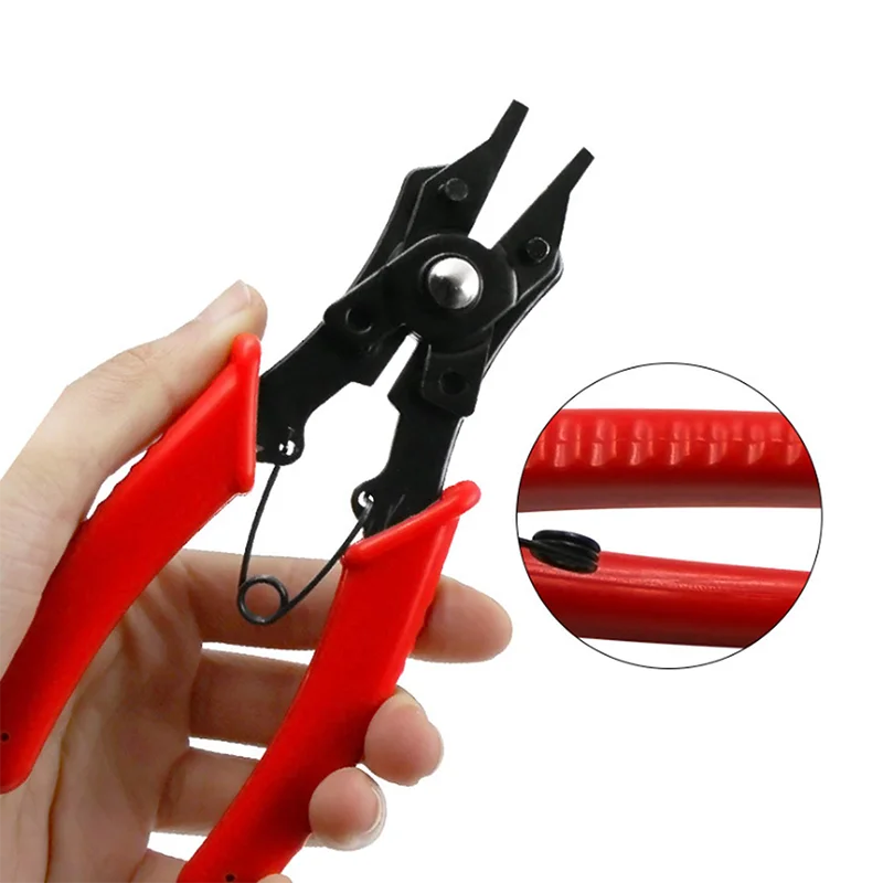 4-in-1 Of Snap Ring Pliers Spring Release Ring Tool Candle Cover Snap Ring Pliers Disassembly Ring Pliers Red Repair Tool