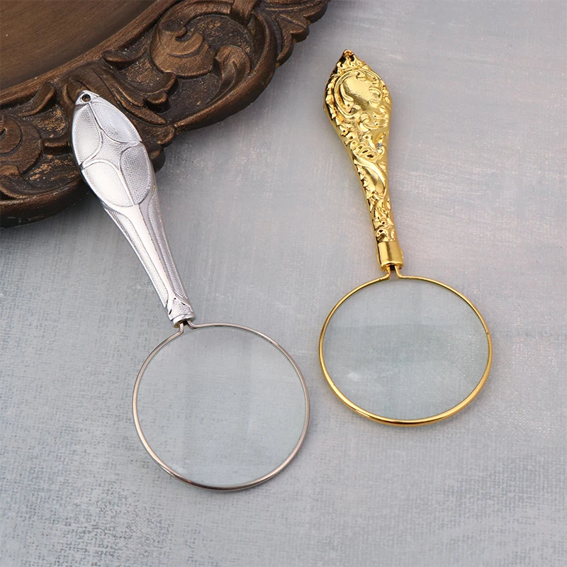 

Magnifying Glass Portable Handheld 5X Magnifier Delicate Pattern Handle Pocket Magnifying Glass For Reading Inspection Crafts