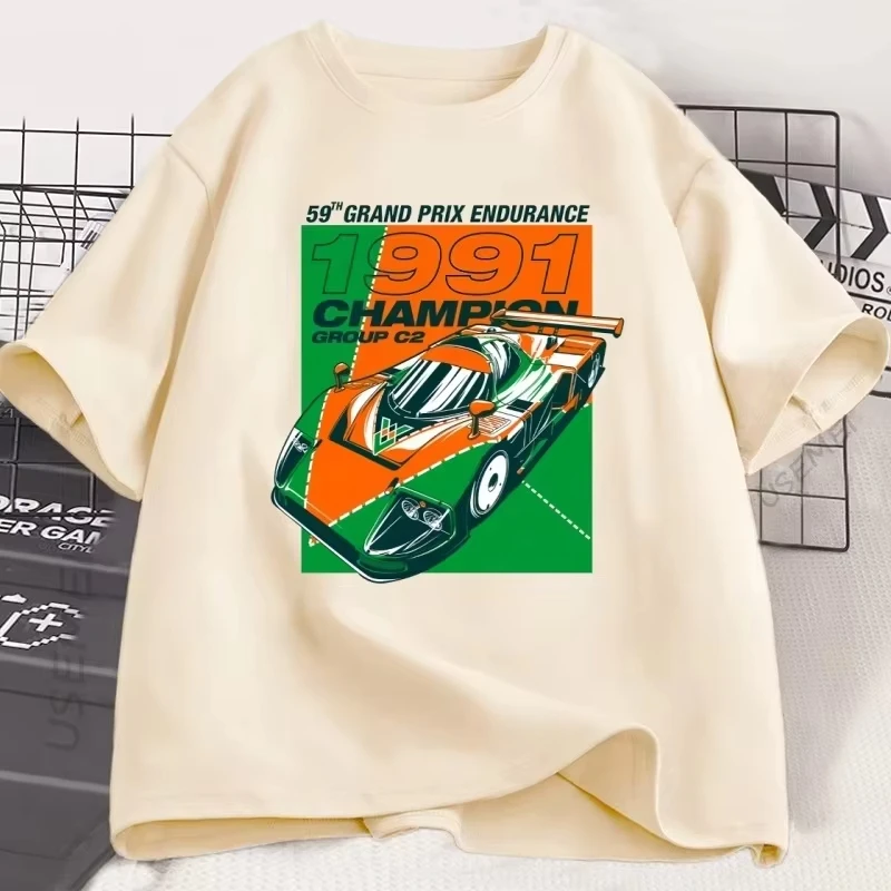 Estilo japonês 787b aniversário t camisa homem retro algodão manga curta impresso camiseta casual em torno do pescoço camiseta roupas femininas topo