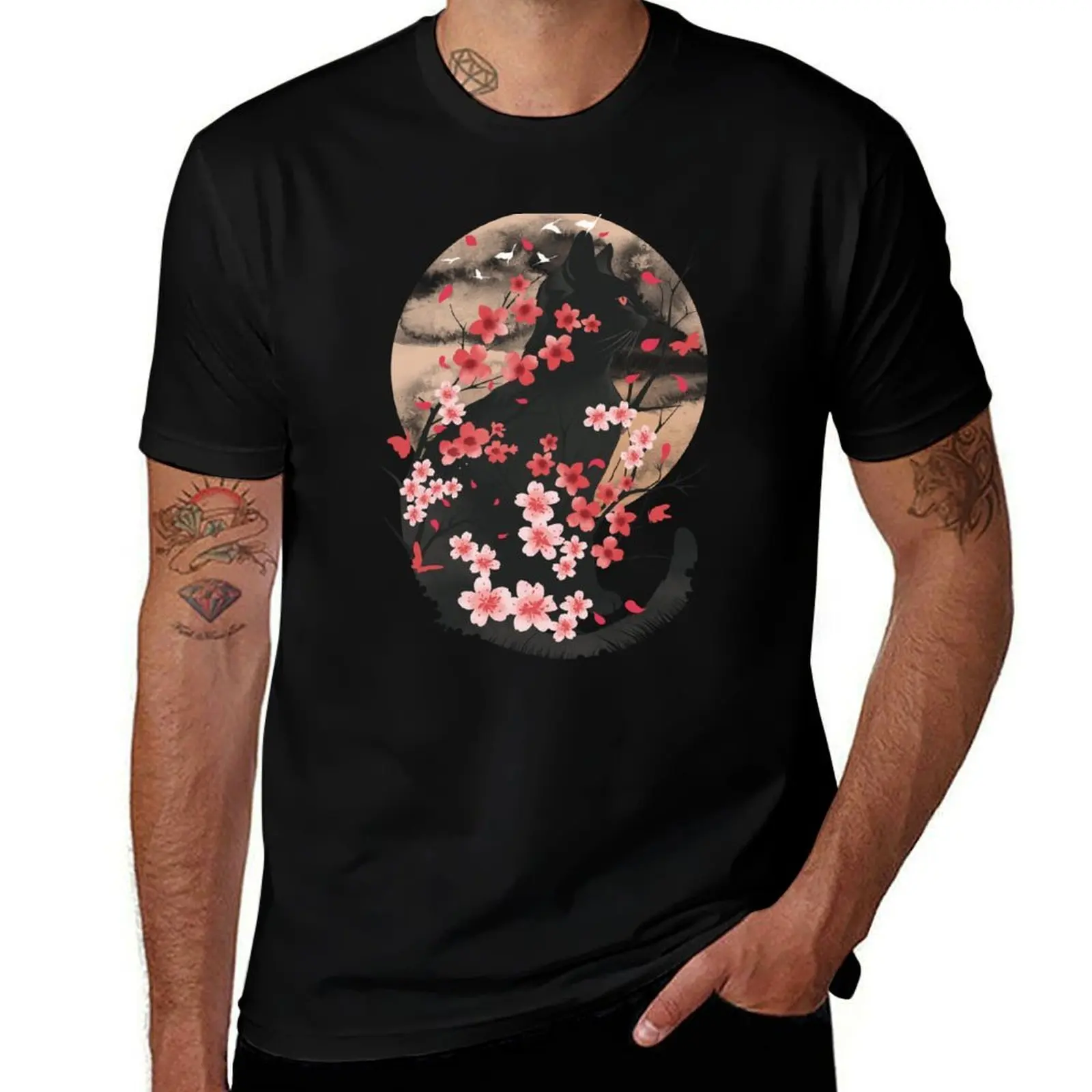 

Black Sakura T-Shirt cotton t shirt man t shirts for man pack white essential t shirt T-Shirt