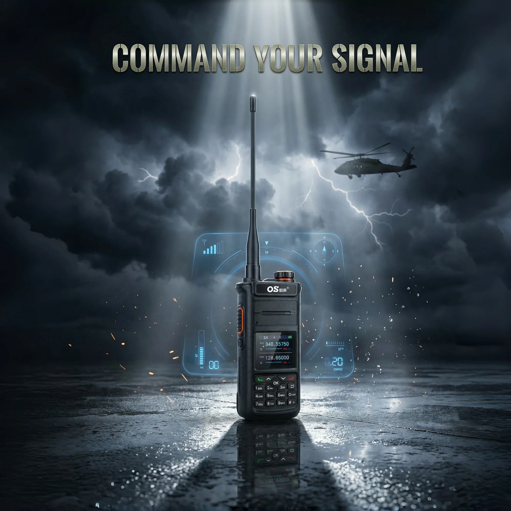 IP68 Waterproof UHF&VHF Two-Way Radio 2500mAh Battery LED Screen Long Range for Outdoor Adventures