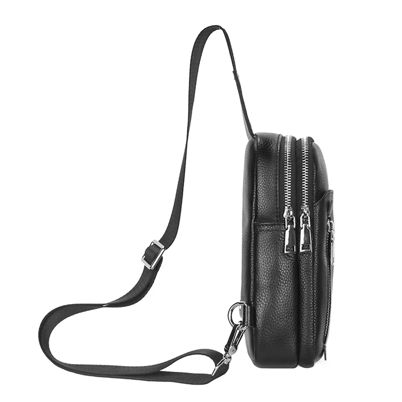 Small Genuine Leather Sling Bag for Men and Women,Travel Chest Crossbody Shoulder Outdoor Sports Backpack