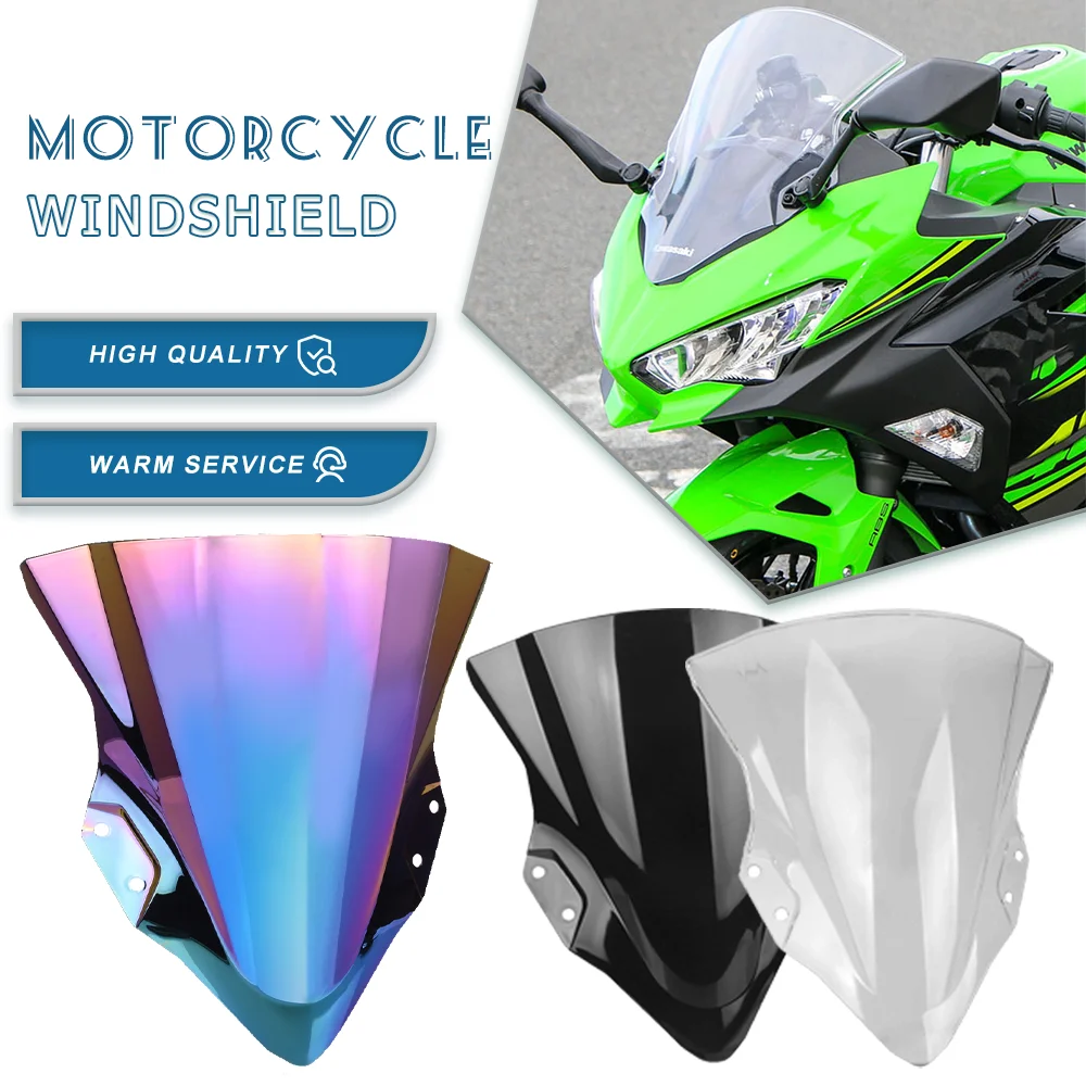 For Kawasaki Ninja400 Ninja250 Ninja 400 250 EX400 2018 2019 2020 Motorcycle Windshield WindScreen Double Bubble Ninja 250