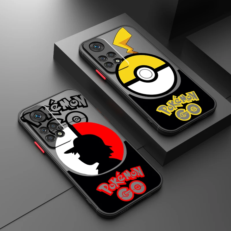 P-Pokemones Art Cartoon Cool Cute Frosted Translucent For Redmi Note 13R 13 12 12S 12T 11 11T 11E 10 Pro Plus 5G TPU Phone Case