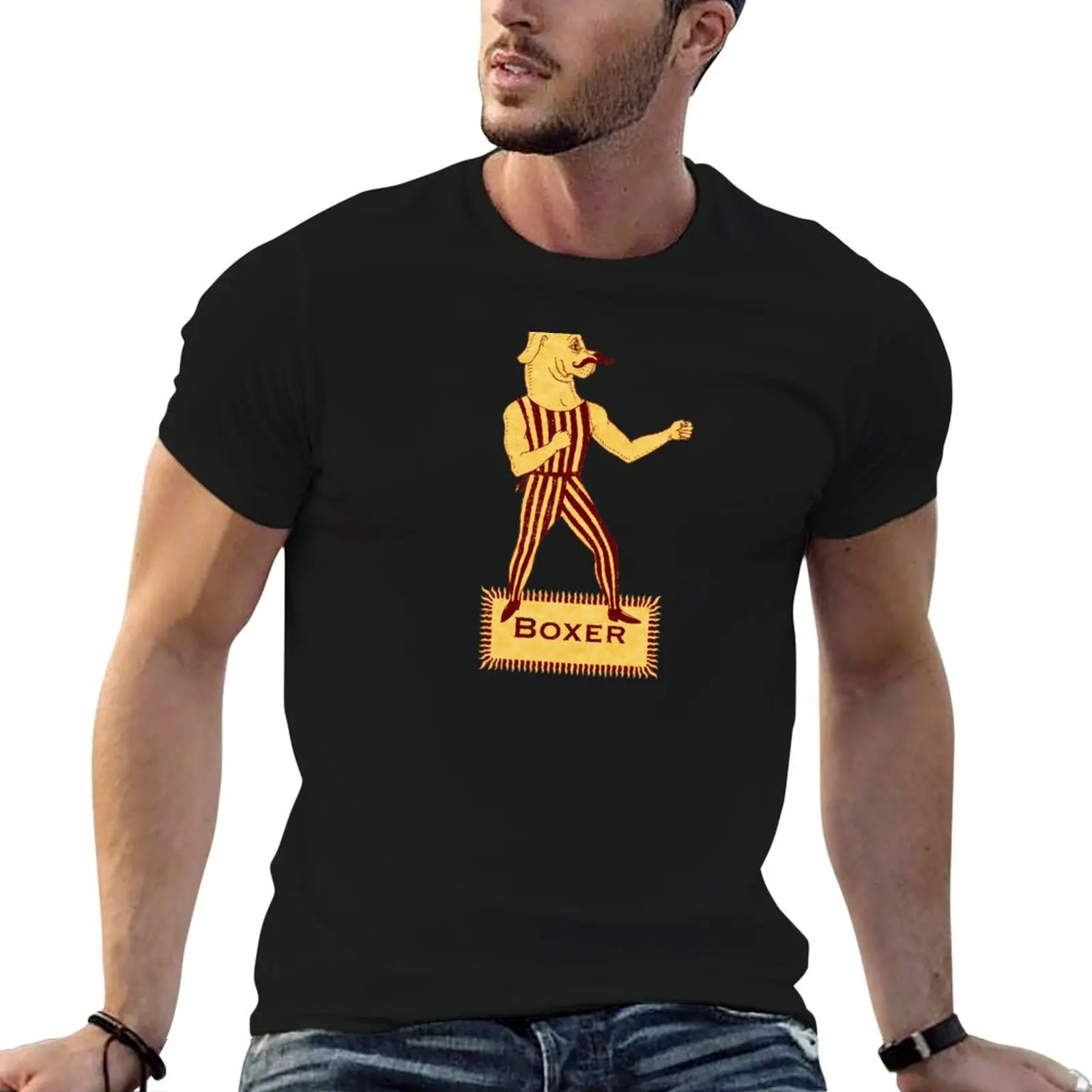 Camiseta Boxer Dog Bonzo Bones, camisetas divertidas para hombre, camisetas estampadas para hombre, camisetas de algodón suave para hombre