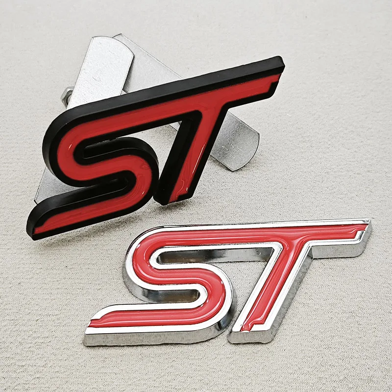 3d metal cromo estilo do carro logotipo st emblema emblema para ford mondeo puma fiesta mk6 explorer foco mk3 mk4 st adesivo acessórios