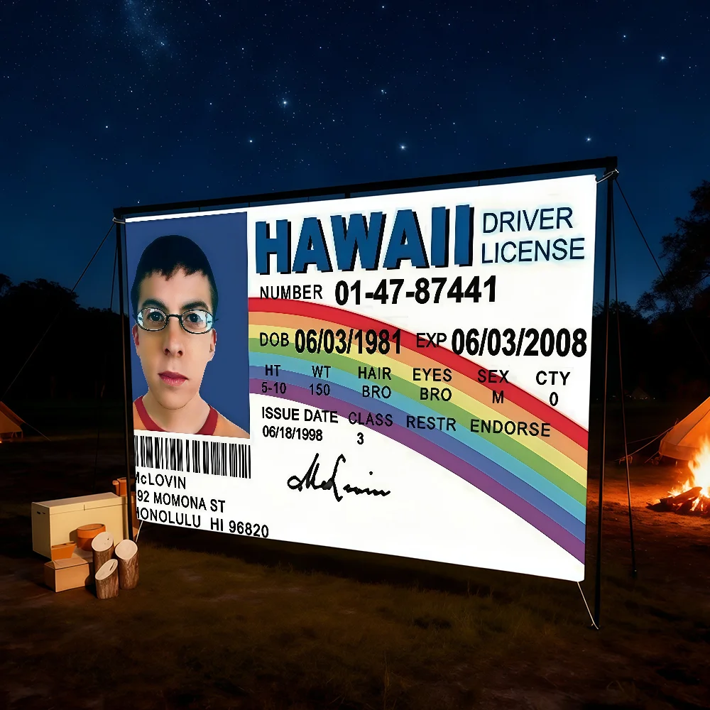 S-Superbad Mclovin ID Funny USA flag For Room Dorm Camping Picnic Art Style Garage Bar wall Decoration Banner