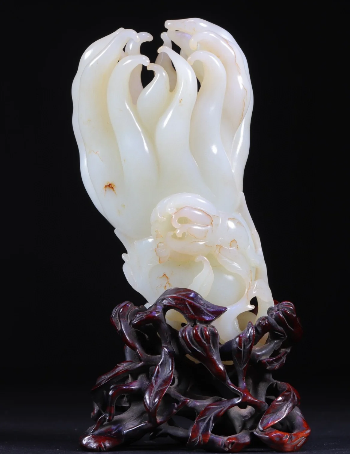 CHINESE QING DYNASTY 400g 100% NATURAL HOTAN WHITE JADE HAND CARVED STATUE