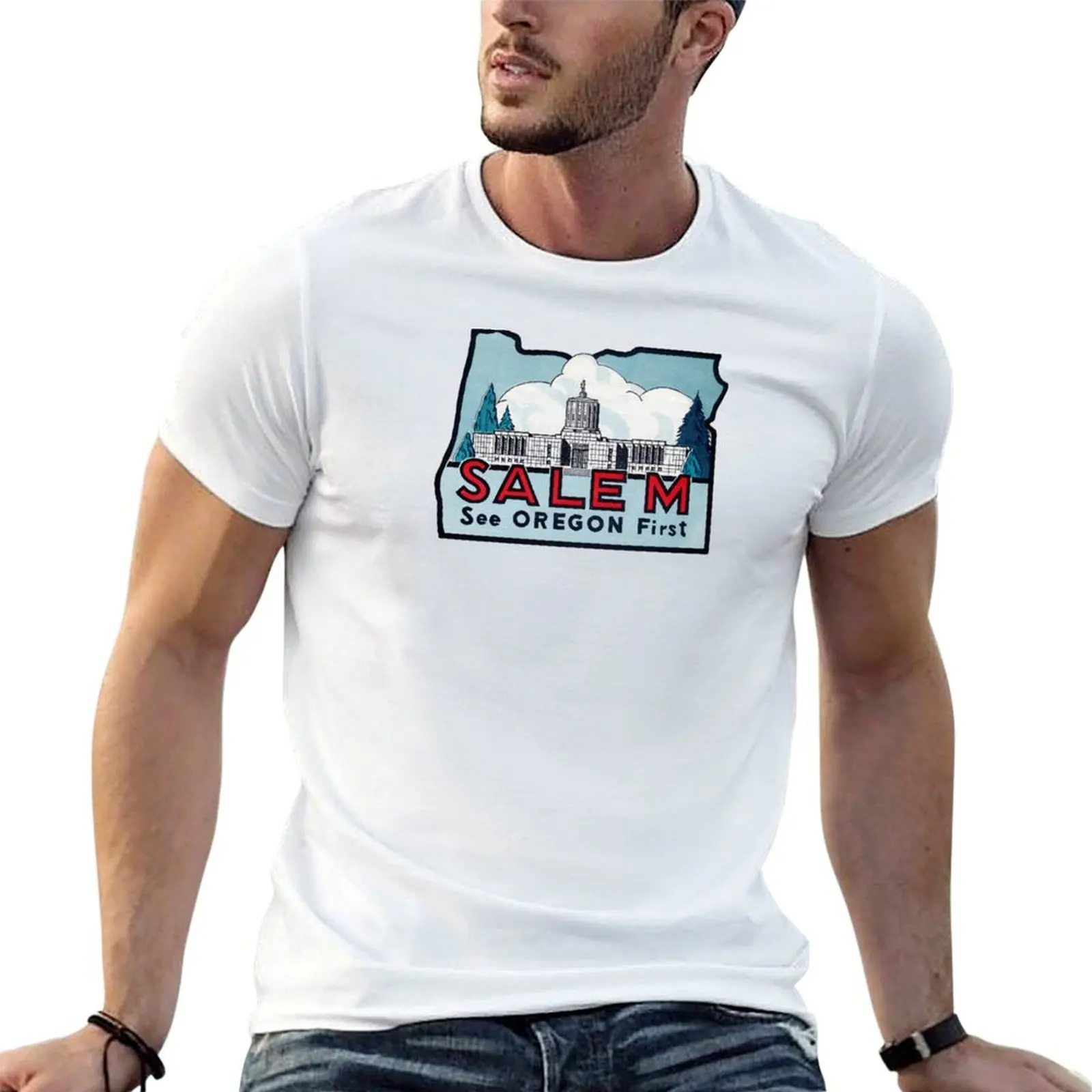 1940s Salem Oregon T-Shirt Fashion Simple Casual Tee Shirt
