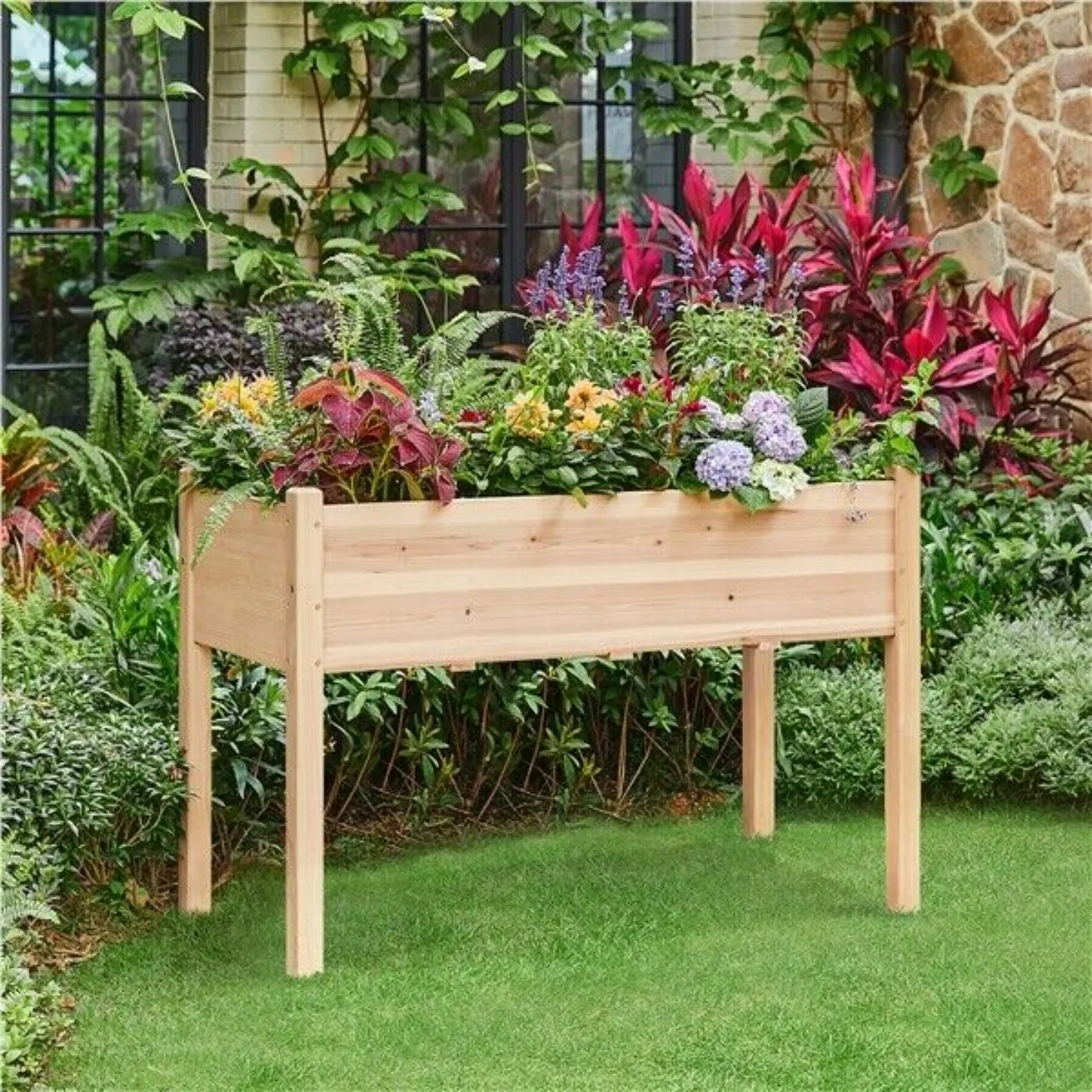 

Outdoor Raised Garden Bed with Legs Vegetable Elevated Planter Box Herb Garden