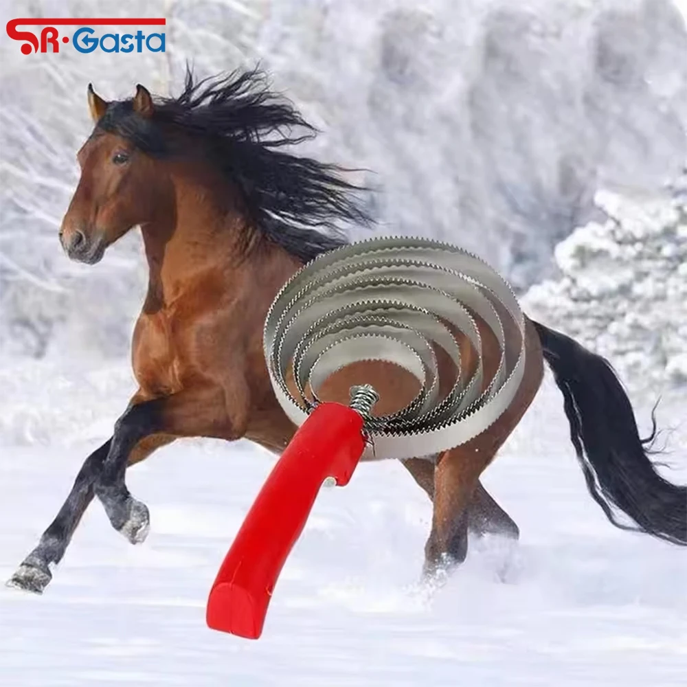 Cepillo de metal de 4/5/6 anillos para limpieza de pelo de caballos y ovejas, herramienta profesional para el cuidado equino