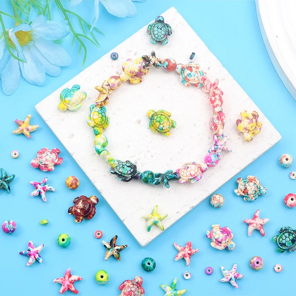 6/46/558pcs Multi-color Turquoise Ocean Series Beads and Jewelry Making Kit, Used for DIY Bracelet, Necklace, and Jewelry Making view 3