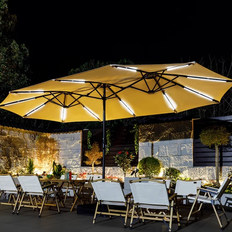 Outdoor Parasol Courtyard Villa Garden Terrace Sky Cafe Commercial Camping Sun Umbrella Three-headed Middle Pillar Umbrella