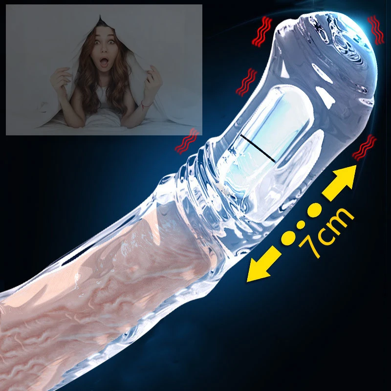 Reusable Penis Sleeve Vibrator Penis Ring Penis Enlargement Extension 2.75 Inch Clear Cock Ring Extender Dick Enlarger for Men