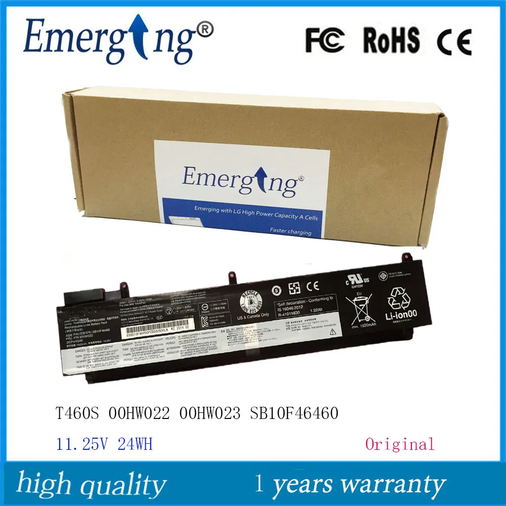 Original Novo Sb10f46460 Bateria do Portátil para Lenovo Thinkpad T460s 00hw022 00hw023 11.25v 24wh
