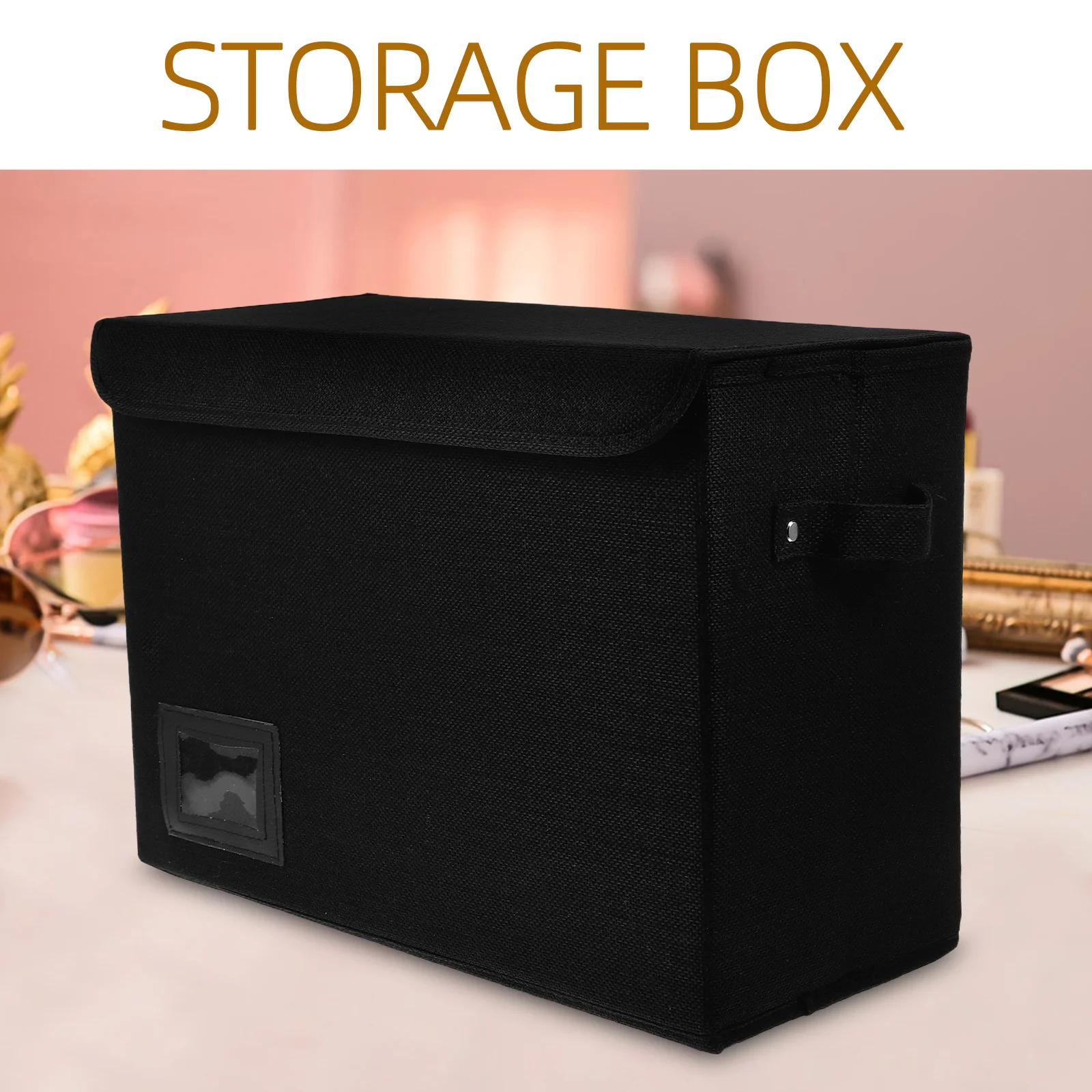 Fabric Folding Storage Box Comic Book Holder Display Case Collapsible Containers Bins Baby Clothes Washable